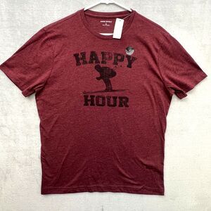 Banana Republic Happy Hour T-Shirt Mens Medium Red Graphic Skiing NWT